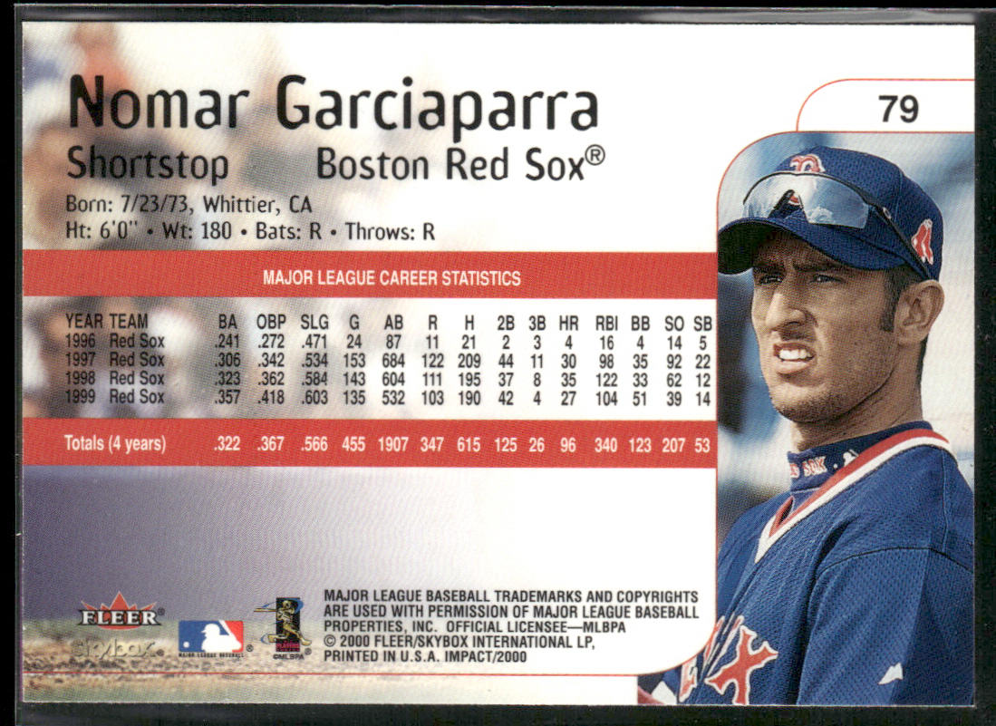 Nomar Garciaparra 2000 Fleer Impact #79 Boston Red Sox