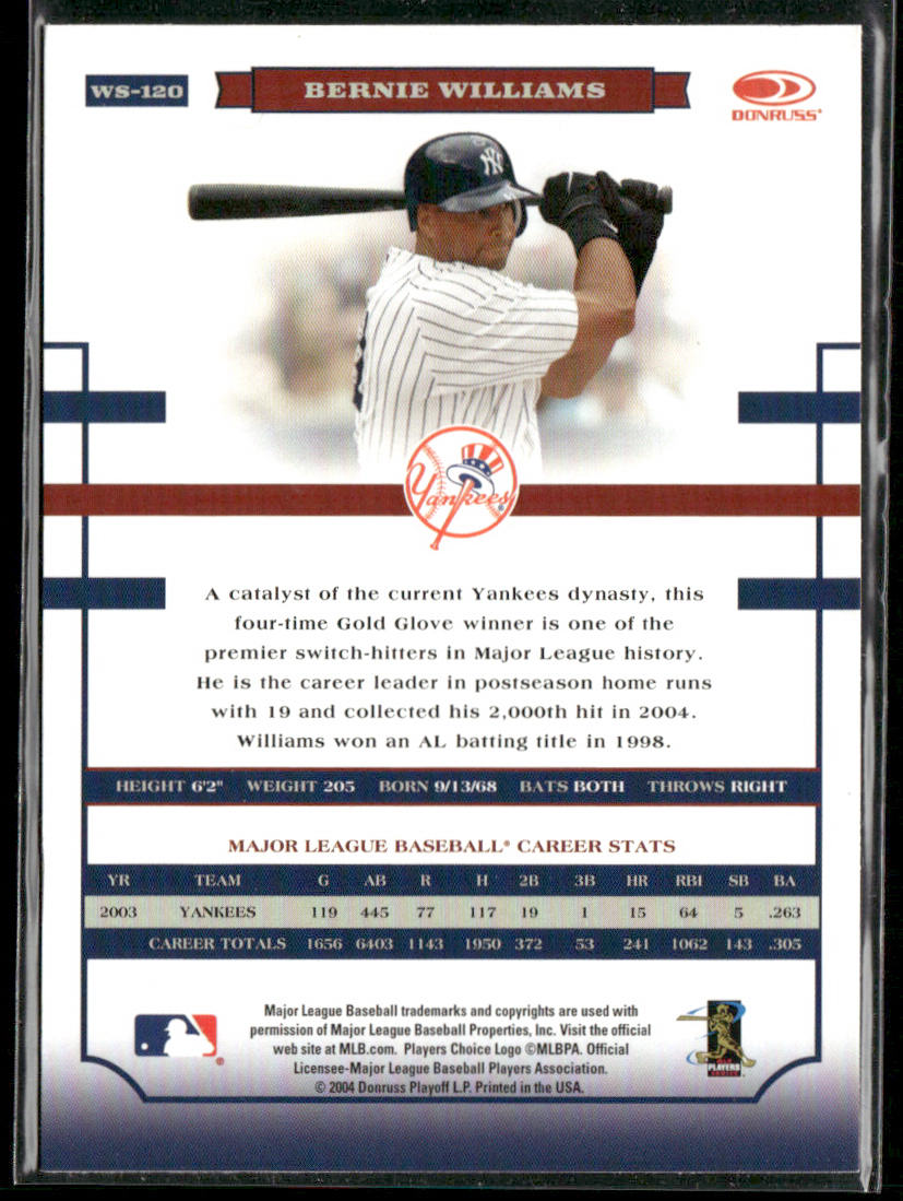 Bernie Williams 2004 Donruss World Series #WS-120 New York Yankees