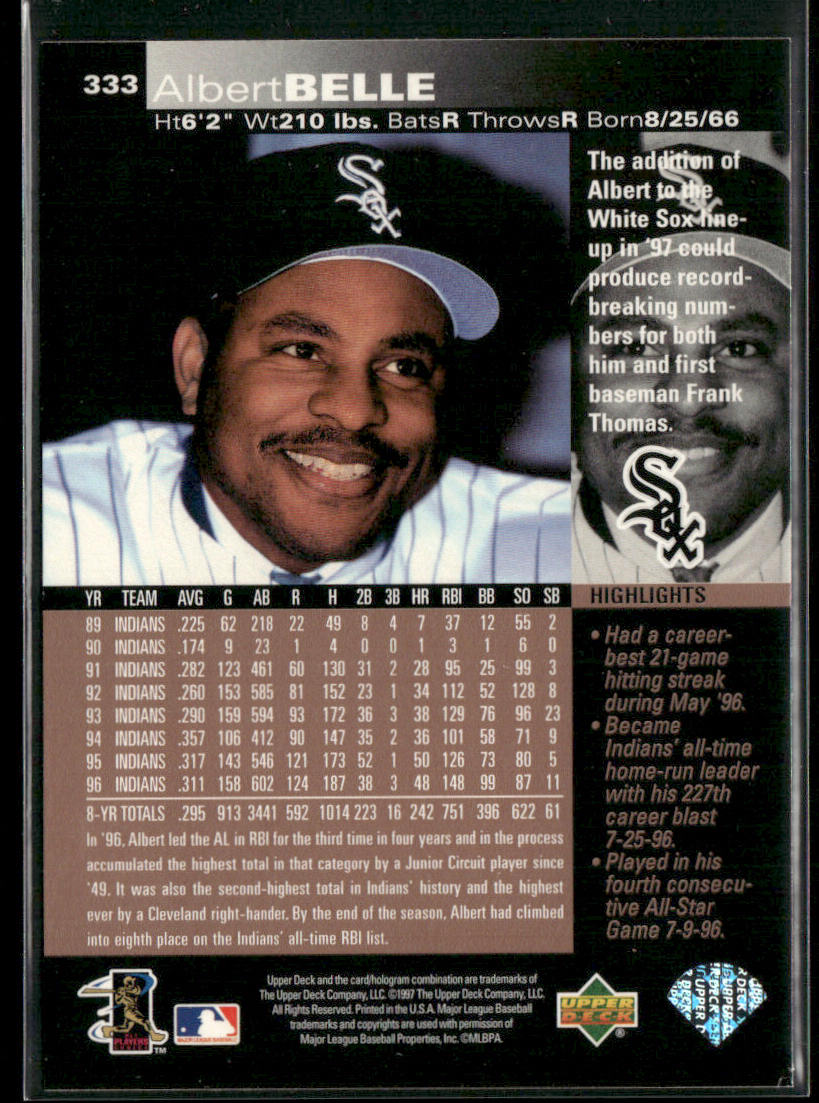 Albert Belle 1997 Upper Deck #333 Chicago White Sox