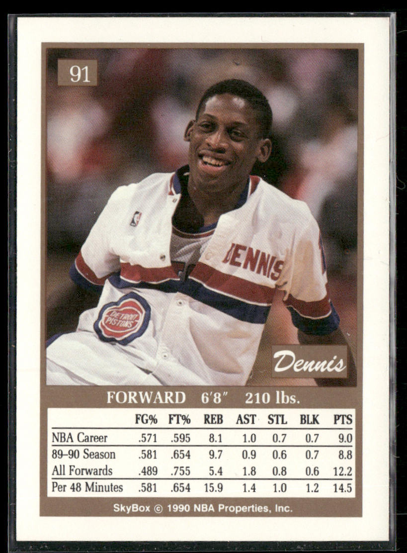 Dennis Rodman 1990-91 SkyBox #91 Detroit Pistons