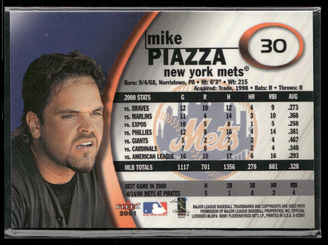 Mike Piazza 2001 Fleer E-X #30 New York Mets