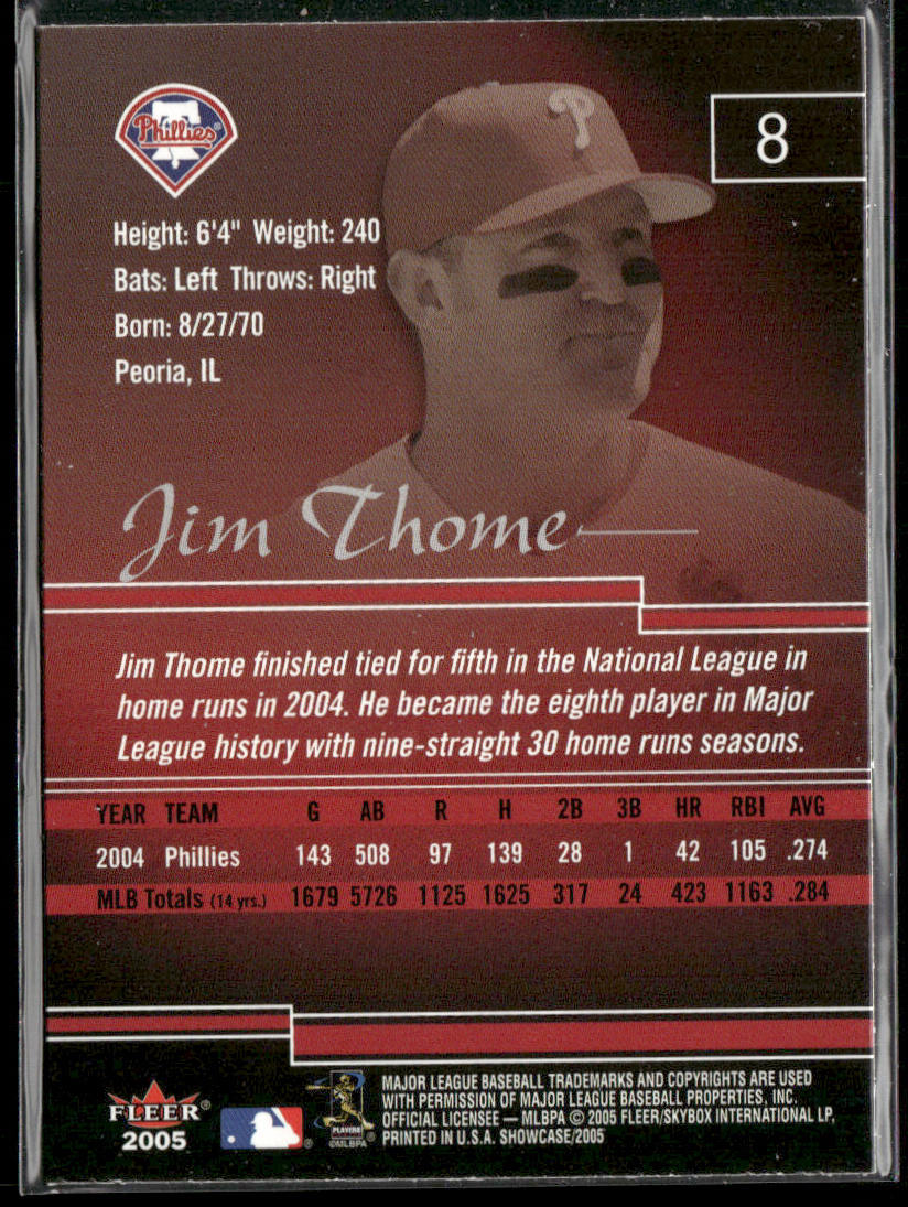 Jim Thome 2005 Fleer Showcase #8 Philadelphia Phillies