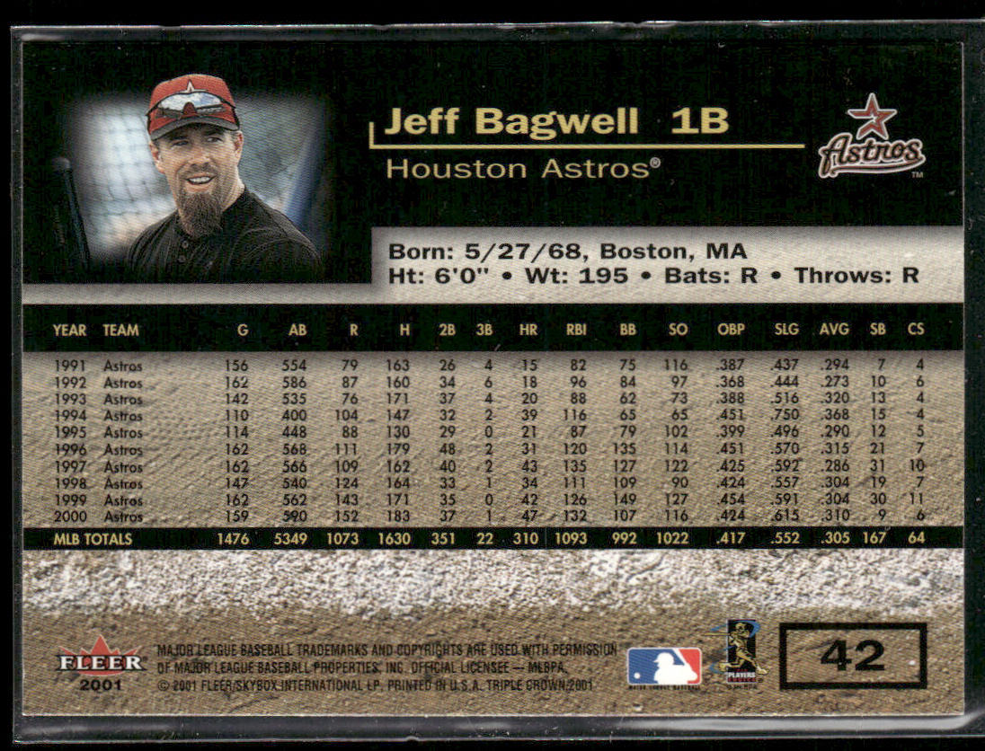 Jeff Bagwell 2001 Fleer Triple Crown #42 Houston Astros