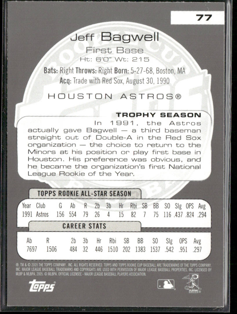 Jeff Bagwell 2005 Topps Rookie Cup #77 Houston Astros