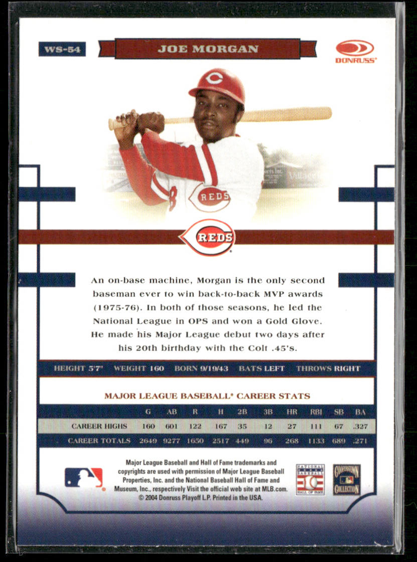 Joe Morgan 2004 Donruss World Series #WS-54 Cincinnati Reds