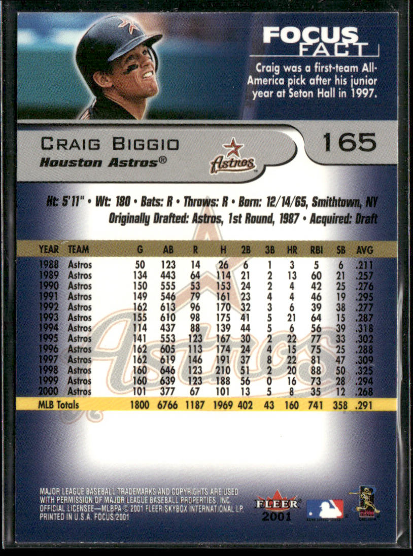 Craig Biggio 2001 Fleer Focus #165 Houston Astros