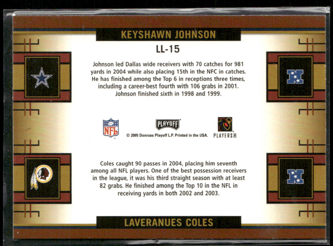 Keyshawn Johnson / Laveranues Coles 2005 Playoff Prestige League Leaders #LL-15