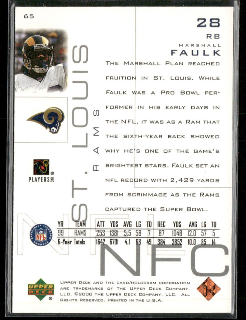 Marshall Faulk 2000 Upper Deck Pros & Prospects #65 St. Louis Rams