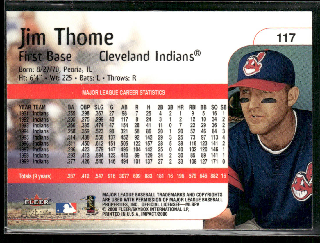 Jim Thome 2000 Fleer Impact #117 Cleveland Indians