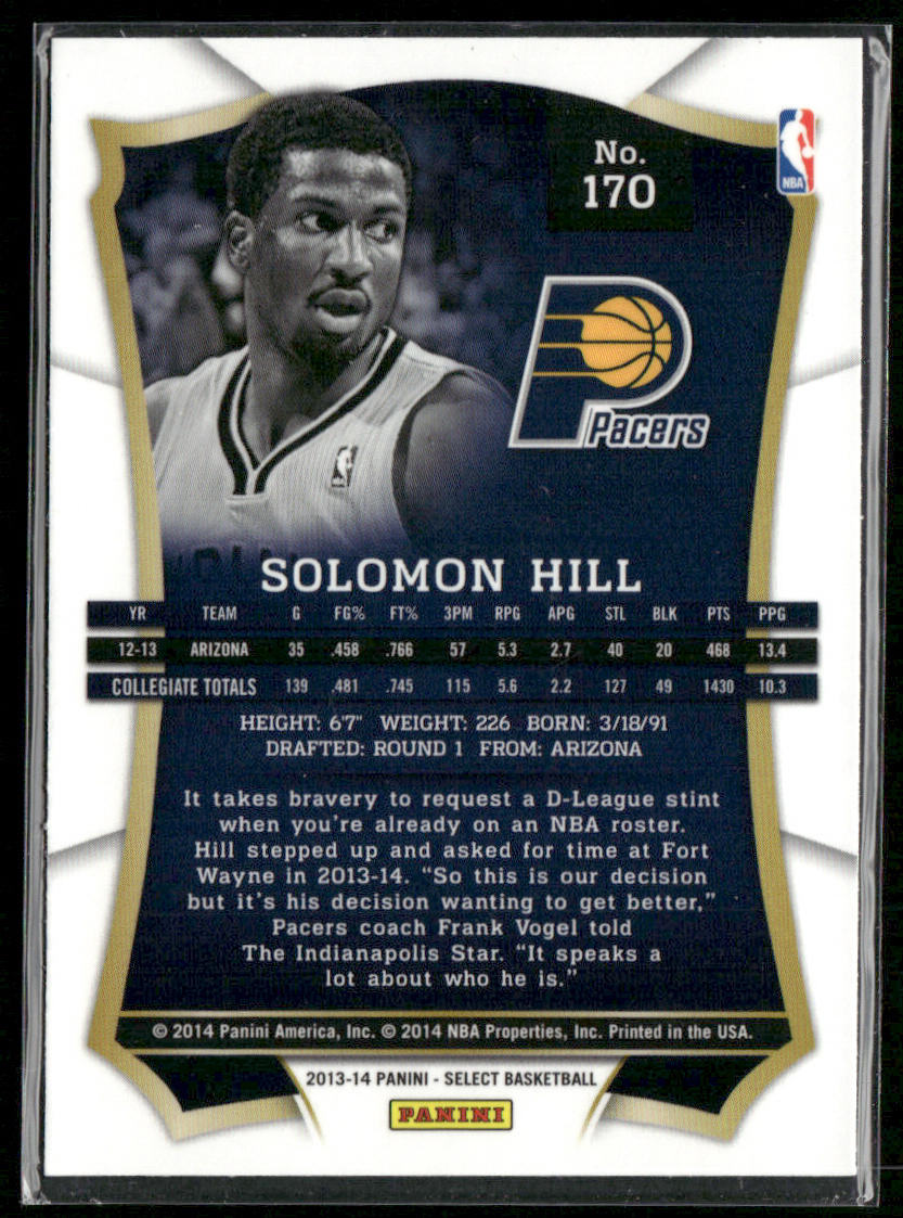 Solomon Hill 2013-14 Panini Select #170 RC Indiana Pacers