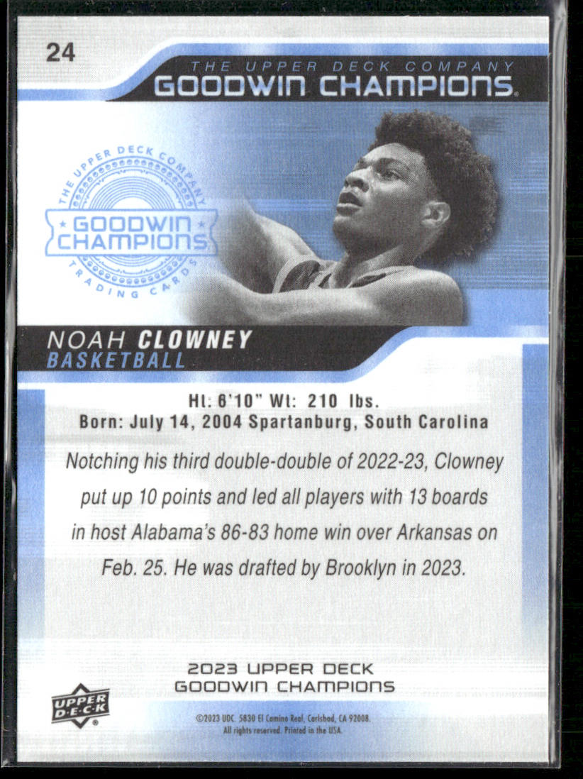 Noah Clowney 2023 Upper Deck Goodwin Champions #24