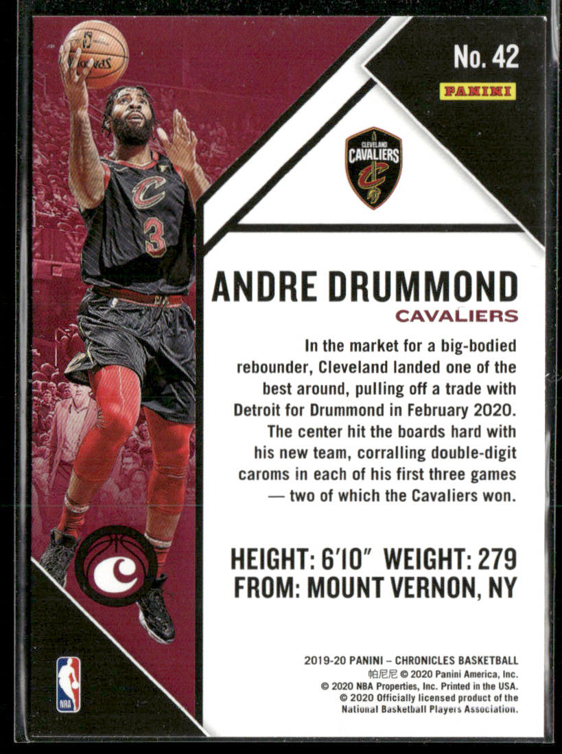 Andre Drummond 2019-20 Panini Chronicles #42 Cleveland Cavaliers