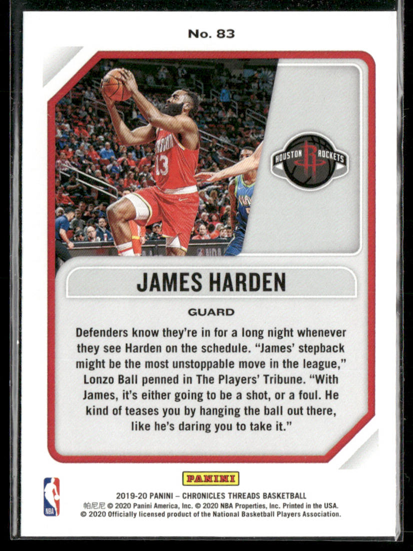 James Harden 2019-20 Panini Chronicles #83 Houston Rockets