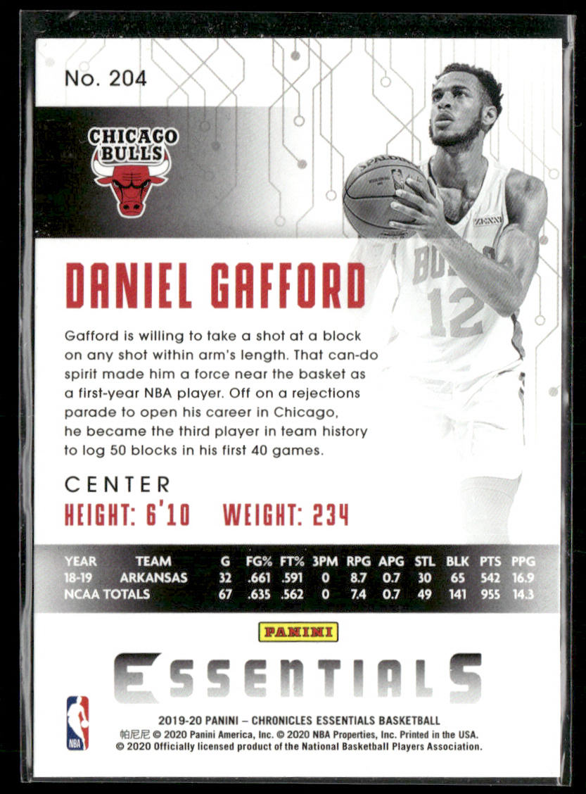Daniel Gafford 2019-20 Panini Chronicles #204 RC Chicago Bulls