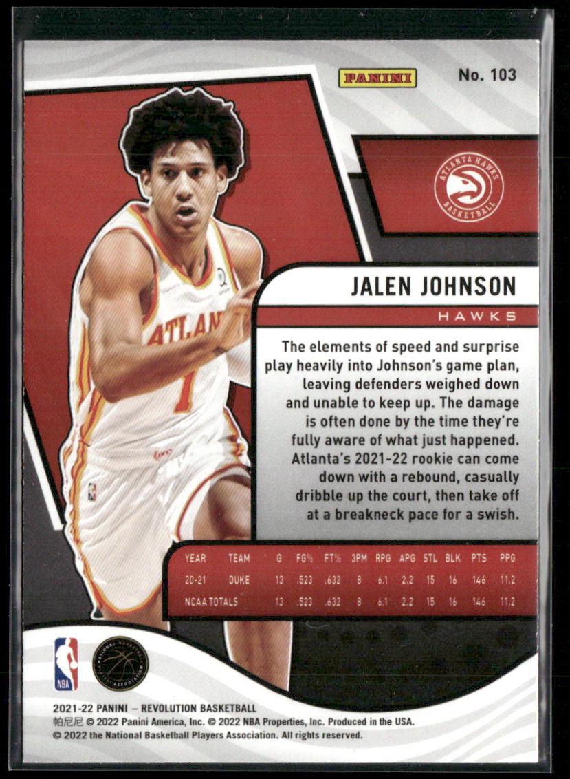 Jalen Johnson 2021-22 Panini Revolution #103 RC Atlanta Hawks