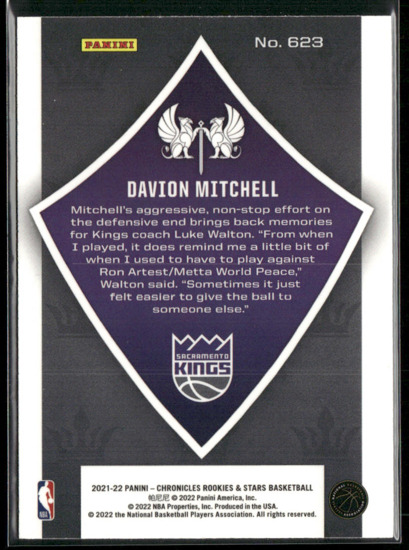 Davion Mitchell 2021-22 Panini Chronicles #623 Sacramento Kings
