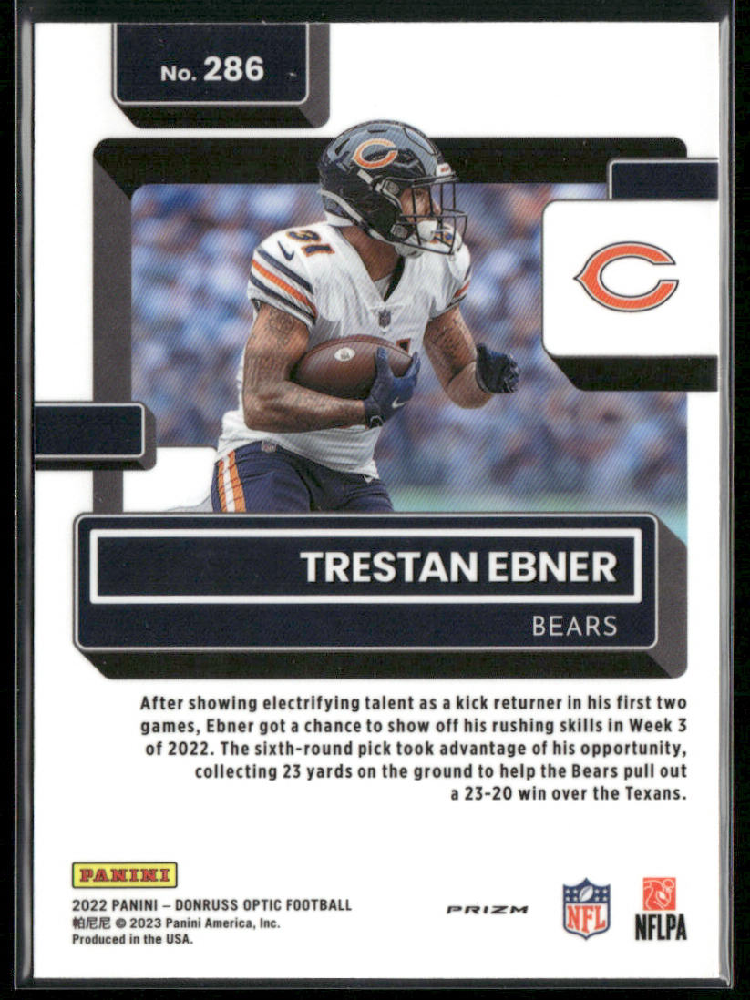 Trestan Ebner 2022 Donruss Optic Holo #286 RC Chicago Bears