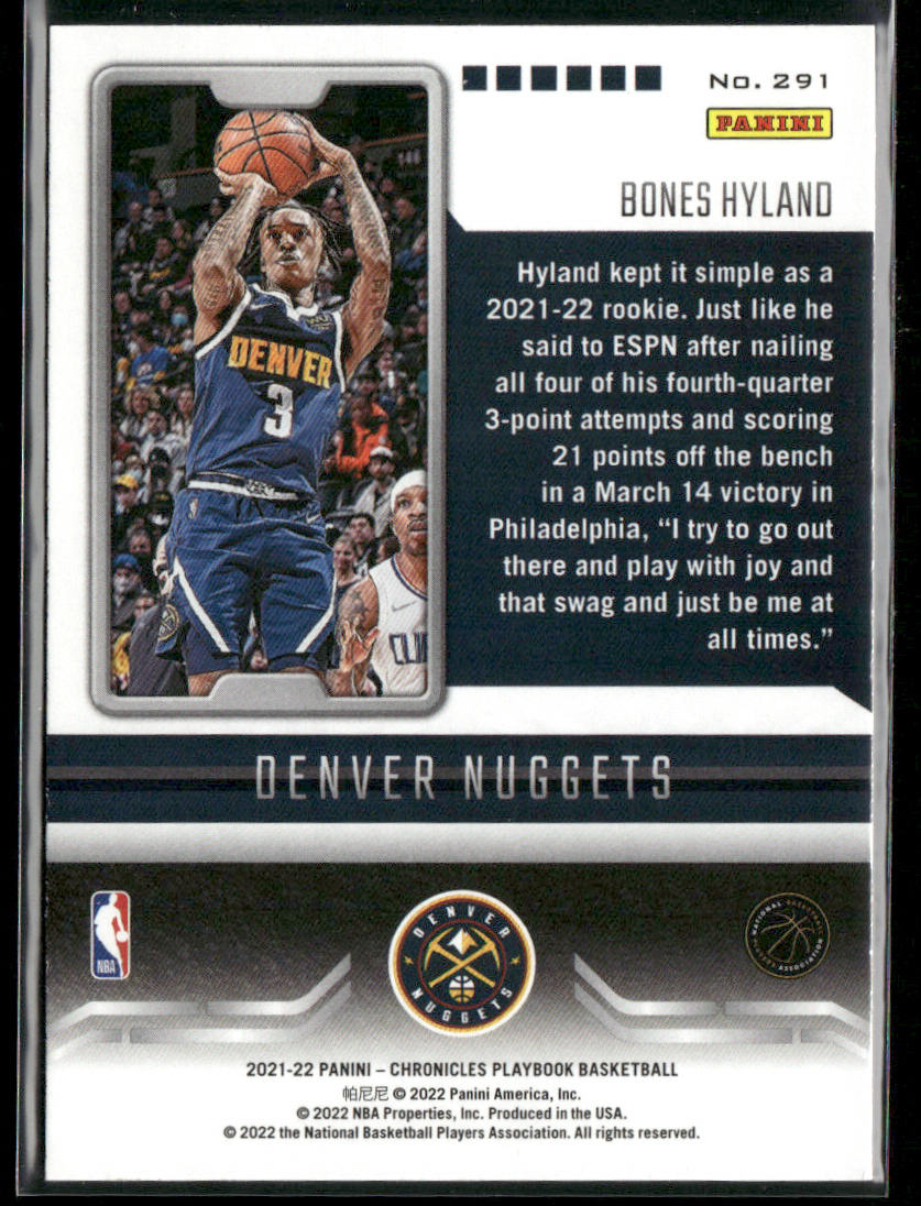Bones Hyland 2021-22 Panini Chronicles #291 Denver Nuggets