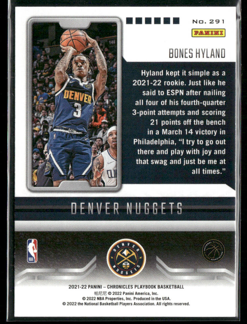 Bones Hyland 2021-22 Panini Chronicles Green #291 Denver Nuggets