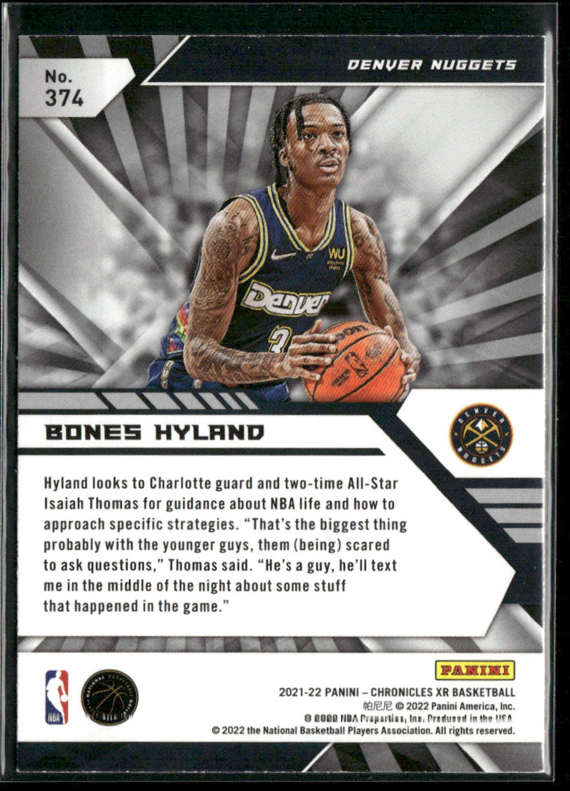 Bones Hyland 2021-22 Panini Chronicles #374 Denver Nuggets