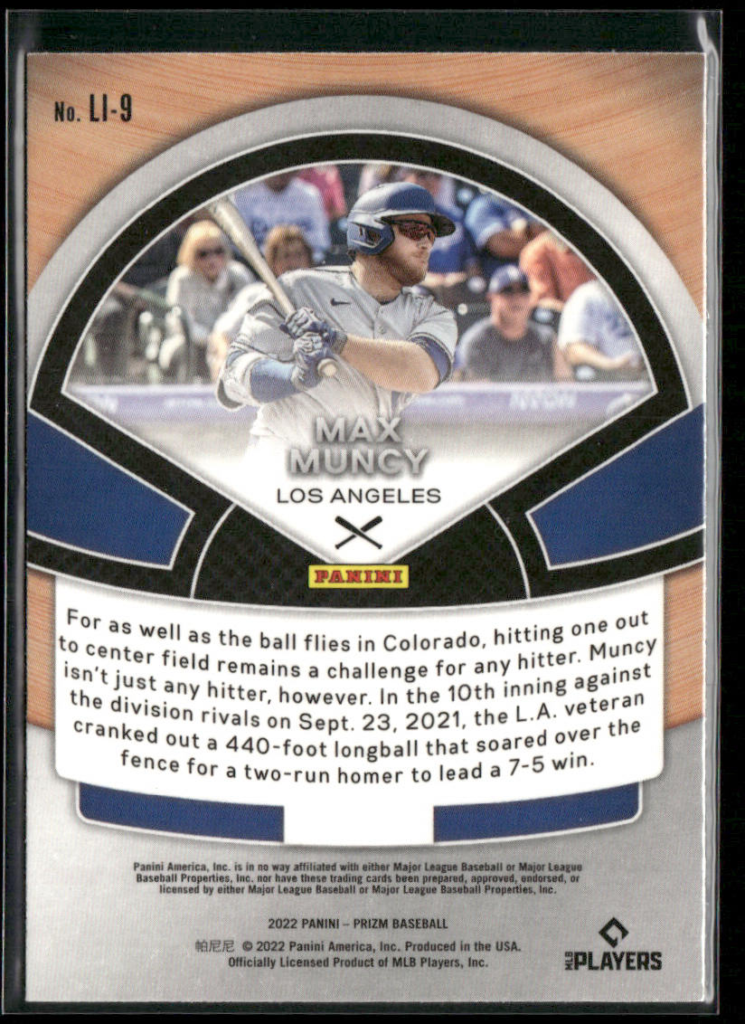 Max Muncy 2022 Panini Prizm Lumber Inc. #LI-9 Los Angeles Dodgers