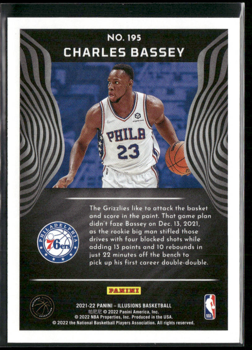 Charles Bassey 2021-22 Panini Illusions Emerald #195 RC Philadelphia 76ers
