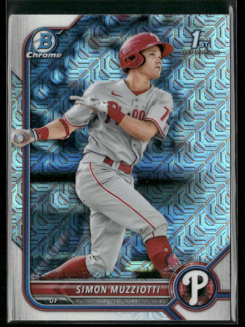 Simon Muzziotti 2022 Bowman Chrome Prospects Mojo Refractors #BCP-40 Phillies