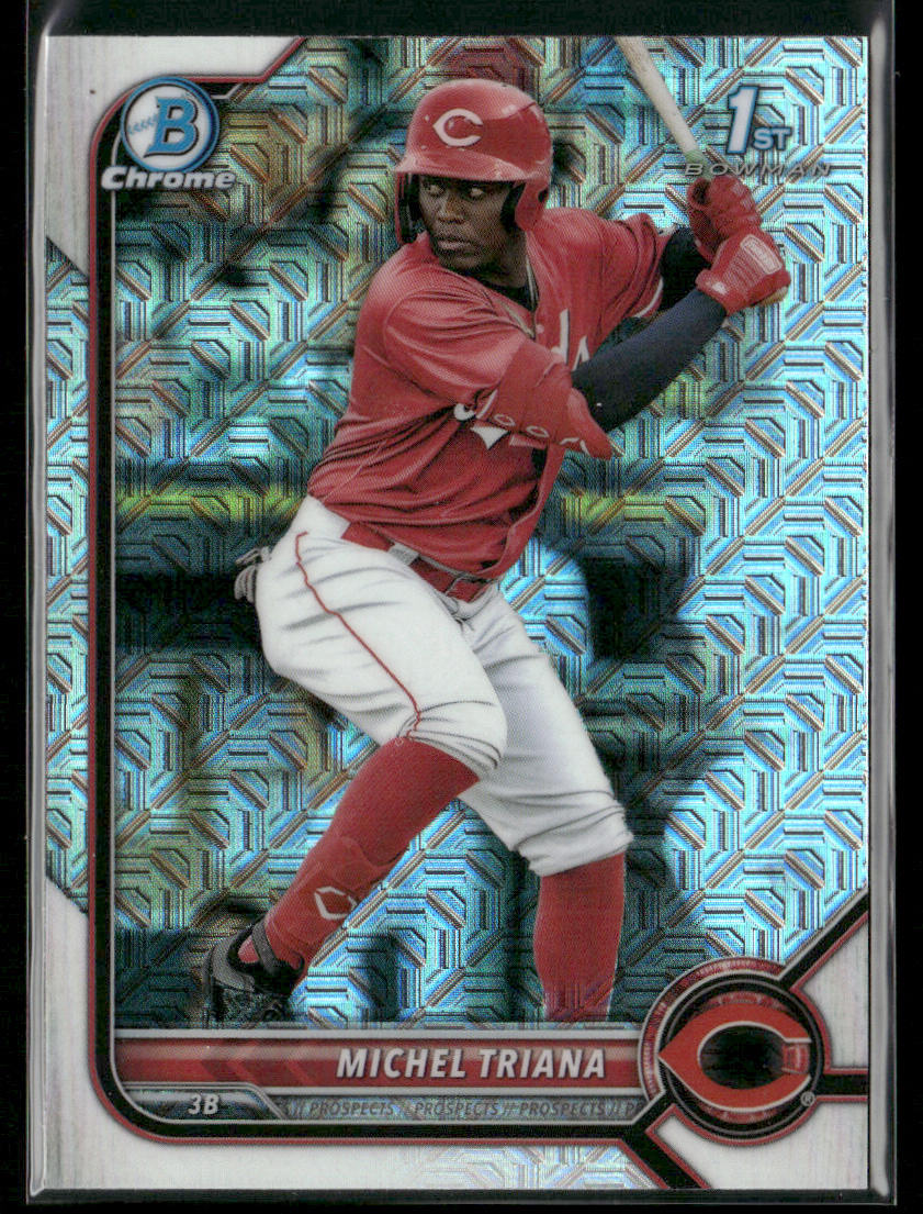 Michel Triana 2022 Bowman Chrome Prospects Mojo Refractors #BCP-75 Reds