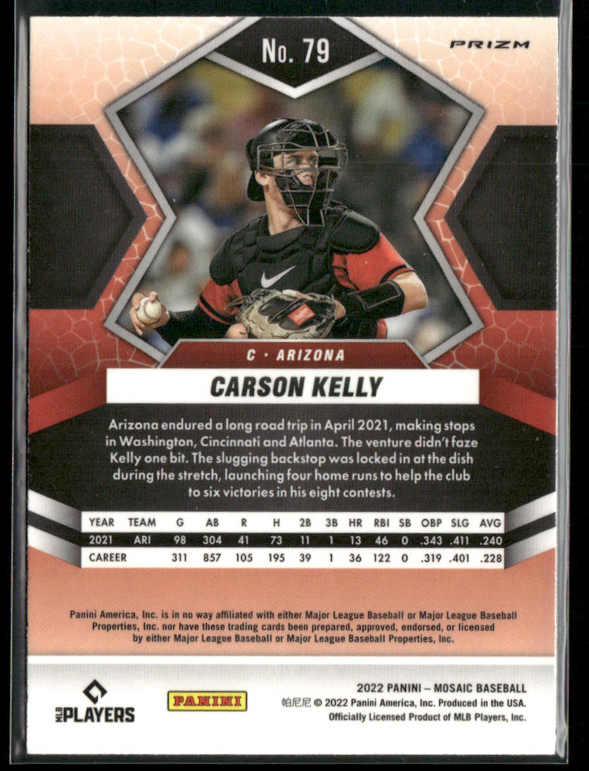 Carson Kelly 2022 Panini Mosaic Reactive Orange Mosaic #79 Arizona Diamondbacks