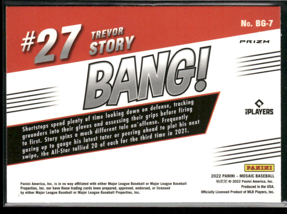 Trevor Story 2022 Panini Mosaic Bang! Mosaic #BG-7 Boston Red Sox