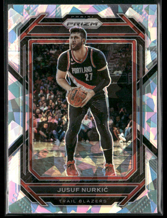 Jusuf Nurkic 2022-23 Panini Prizm Prizms Ice #63 Portland Trail Blazers