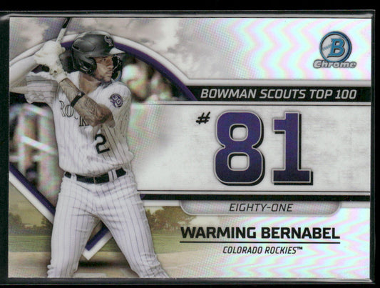 Warming Bernabel 2023 Bowman Bowman Scouts Top 100 #BTP-81 Colorado Rockies