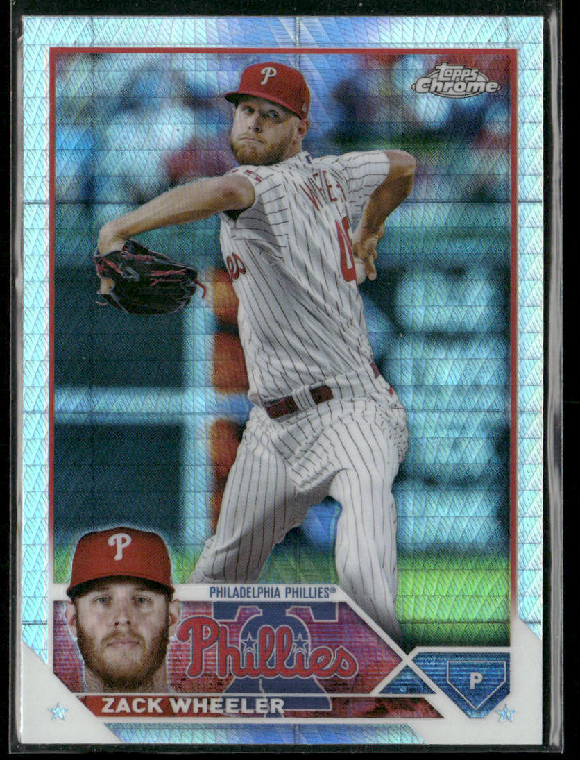 Zack Wheeler 2023 Topps Chrome Prism Refractors #20 Philadelphia Phillies