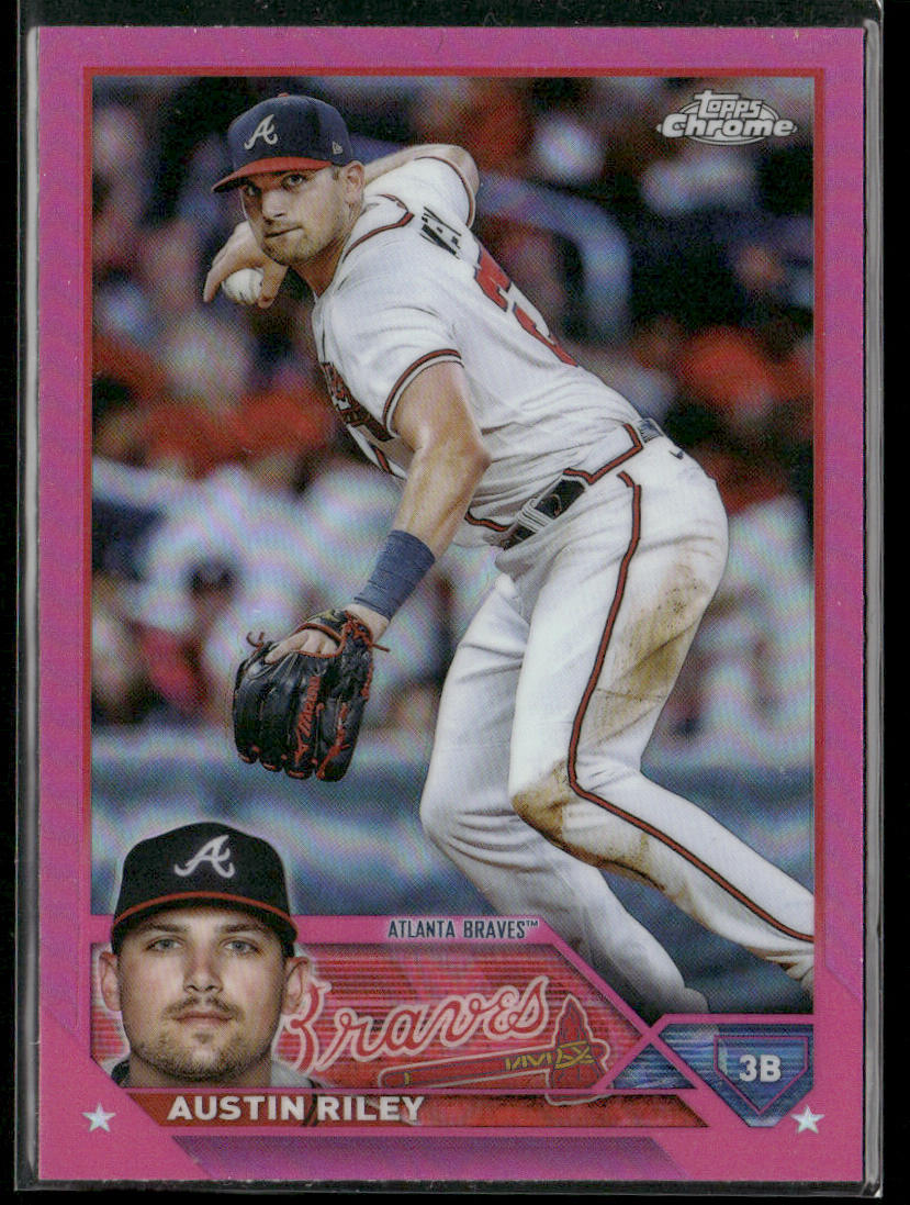 Austin Riley 2023 Topps Chrome Pink Refractors #66 Atlanta Braves