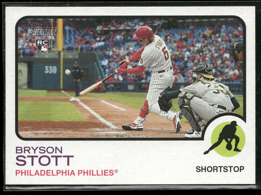 Bryson Stott 2022 Topps Heritage #605 RC Philadelphia Phillies