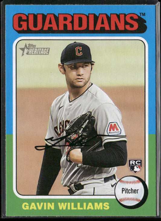 Gavin Williams 2024 Topps Heritage #489 RC Cleveland Guardians