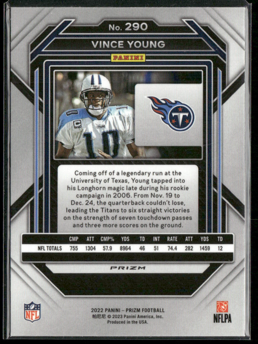 Vince Young 2022 Panini Prizm Red White and Blue #290 Tennessee Titans