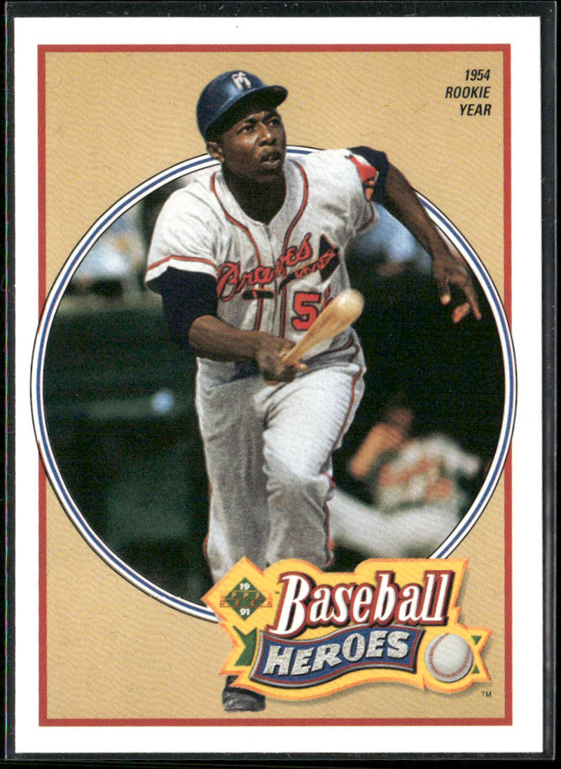 Hank Aaron 1991 Upper Deck Baseball Heroes: Hank Aaron #19 Milwaukee Braves front