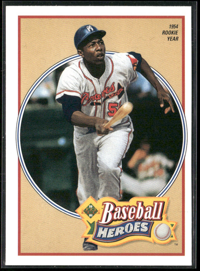 Hank Aaron 1991 Upper Deck Baseball Heroes: Hank Aaron #19 Milwaukee Braves front