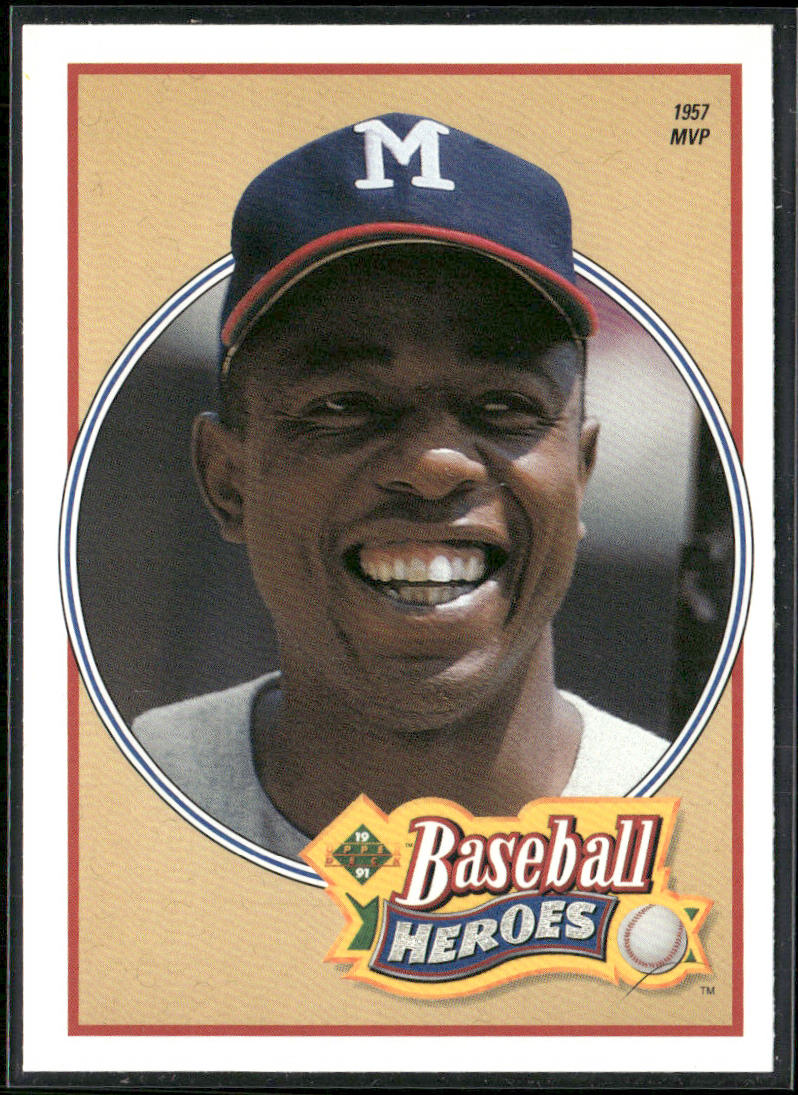 Hank Aaron 1991 Upper Deck Baseball Heroes: Hank Aaron #20 Milwaukee Braves