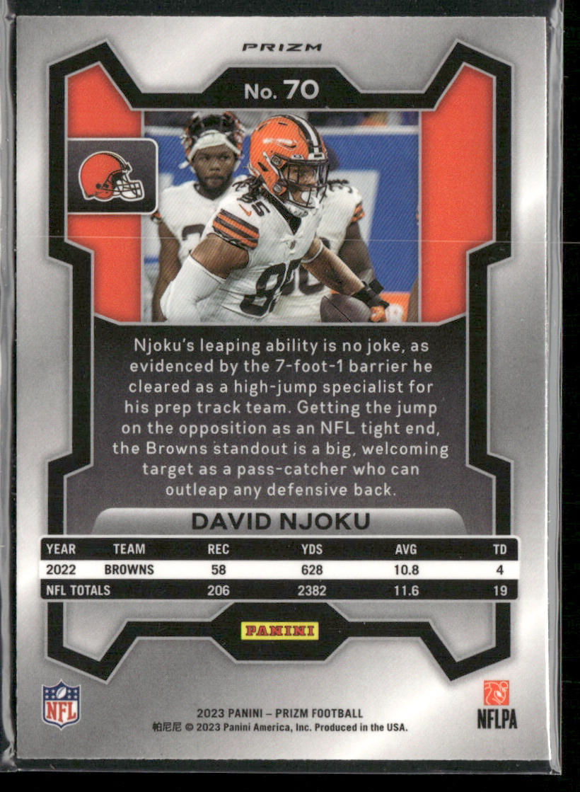 David Njoku 2023 Panini Prizm Green #70 Cleveland Browns