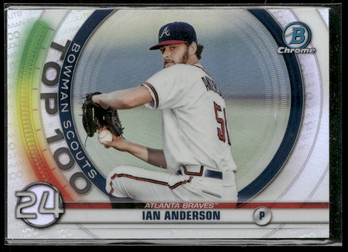 Ian Anderson 2020 Bowman Chrome Bowman Scouts Top 100 #BTP-24 Atlanta Braves