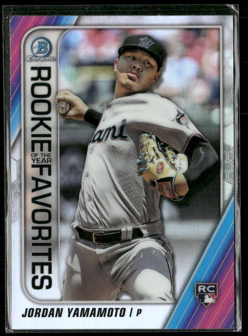 Jordan Yamamoto 2020 Bowman Chrome Rookie of the Year Favorites #ROYF-JY Marlins