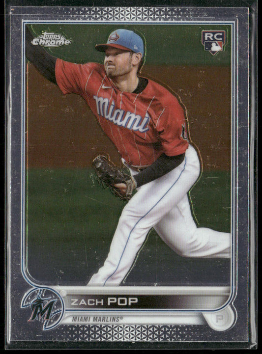 Zach Pop 2022 Topps Chrome Sonic #41 RC Miami Marlins