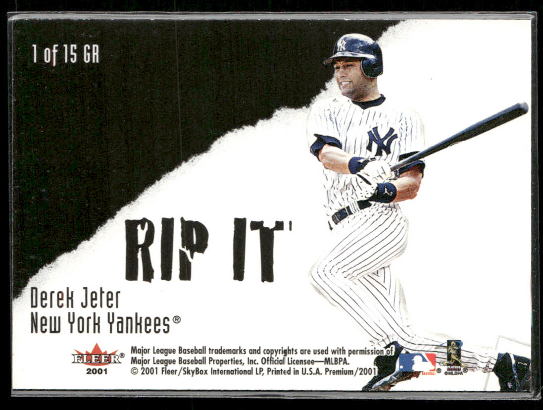 Roger Clemens / Derek Jeter 2001 Fleer Premium Grip It and Rip It #1 GR Yankees