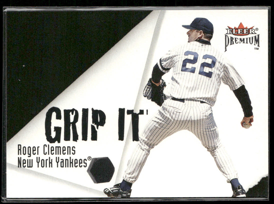 Roger Clemens / Derek Jeter 2001 Fleer Premium Grip It and Rip It #1 GR Yankees
