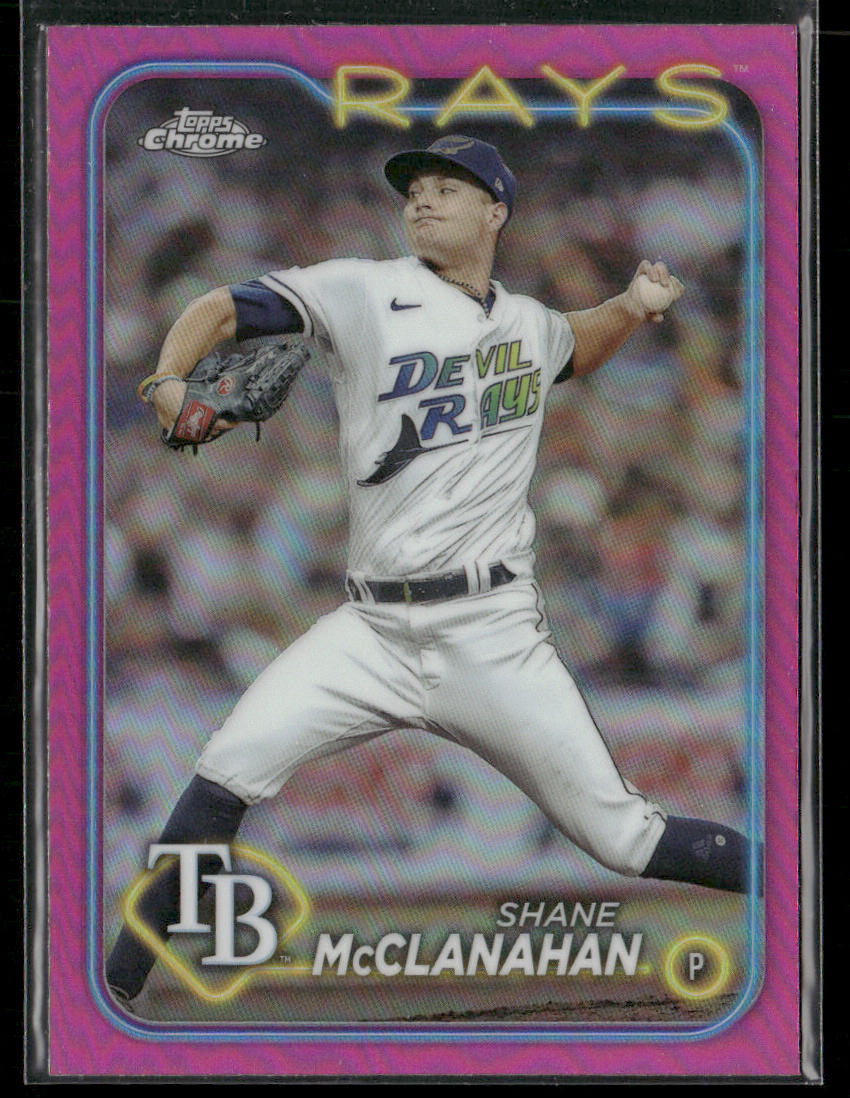 Shane McClanahan 2024 Topps Chrome Pink Refractors #135 Tampa Bay Rays
