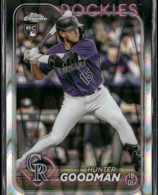 Hunter Goodman 2024 Topps Chrome Raywave Refractors #99 RC Colorado Rockies