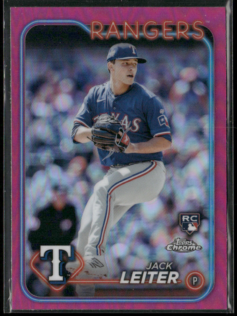 Jack Leiter 2024 Topps Chrome Pink Refractors #111 RC Texas Rangers