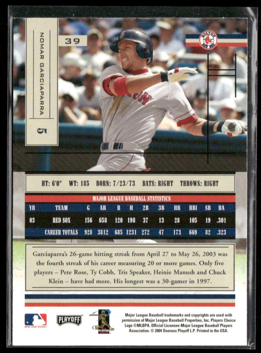 Nomar Garciaparra 2004 Playoff Absolute Memorabilia Retail #39 Boston Red Sox